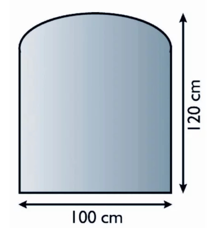 Valo Glasvorlegeplatte Segmentbogen 100 x 120 cm; glasklar; 6 mm; mit geschliffenen Kanten