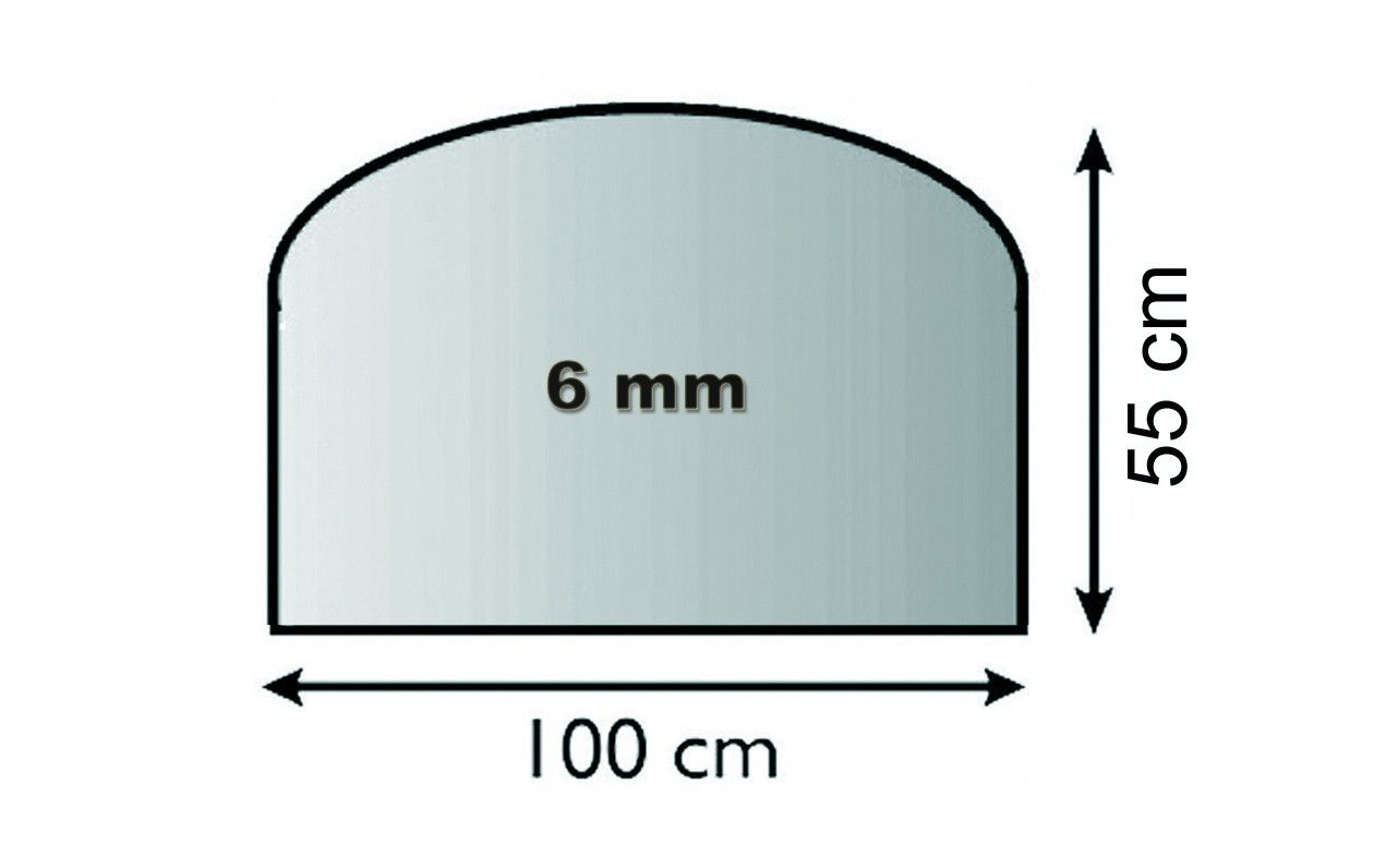 Valo Glasvorlegeplatte Rundbogen 100 x 55 cm; glasklar; 6 mm; mit geschliffenen Kanten
