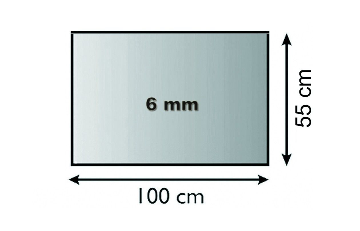 Valo Glasvorlegeplatte Eckig 100 x 55 cm; glasklar; 6 mm; mit geschliffenen Kanten