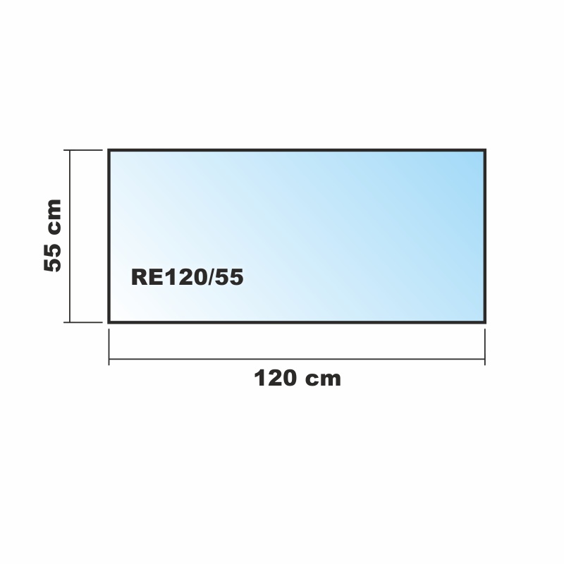 Valo Glasvorlegeplatte Eckig 120 x 55 cm; glasklar; 6 mm; mit geschliffenen Kanten