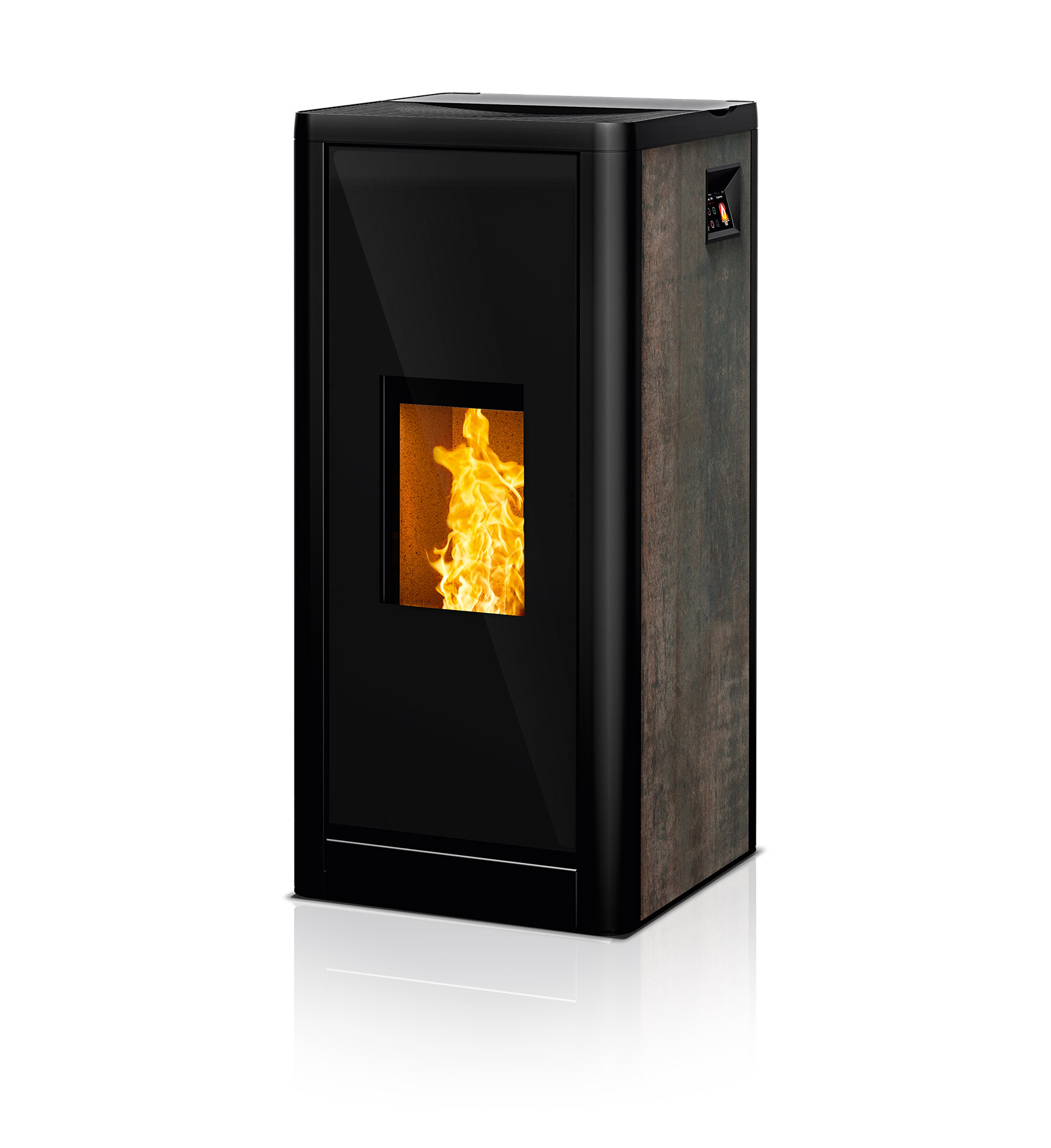 Stahlkorpus: schwarz, Verkleidung: Rosteffekt metallic